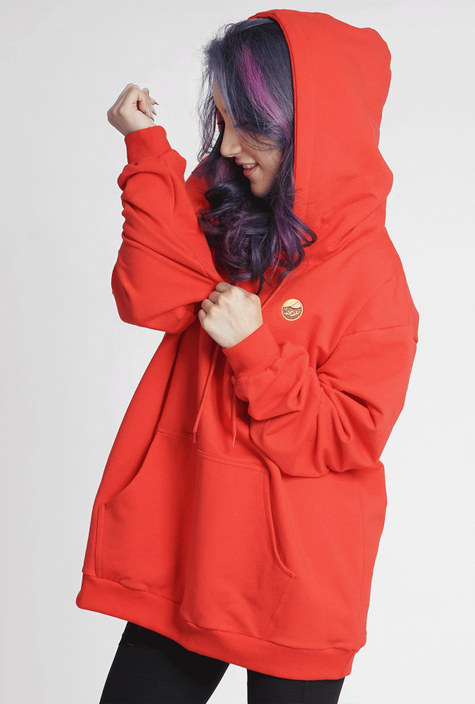 Golden Culture Autumn Girl  Hoodie (Red)